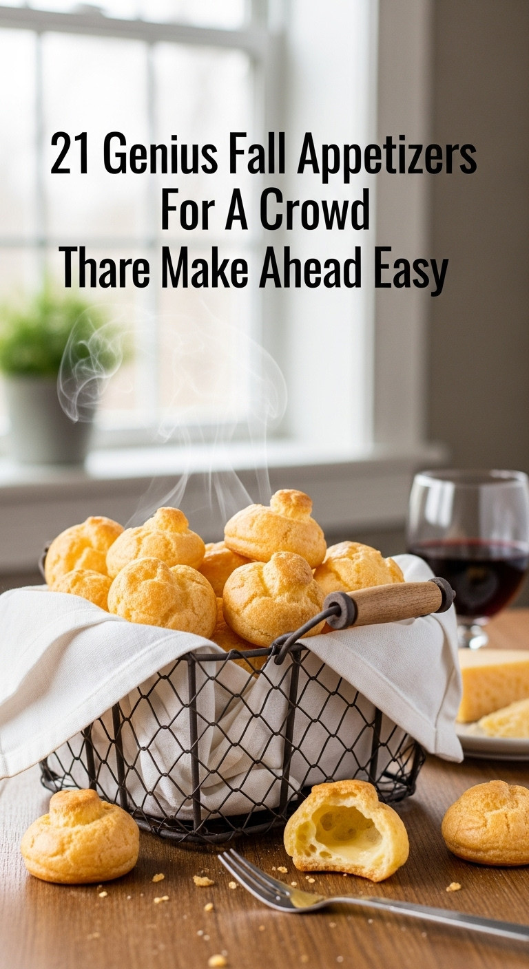 Rustic Wire Basket Overflowing With Light Airy Golden Brown Gougères French Cheese Puffs