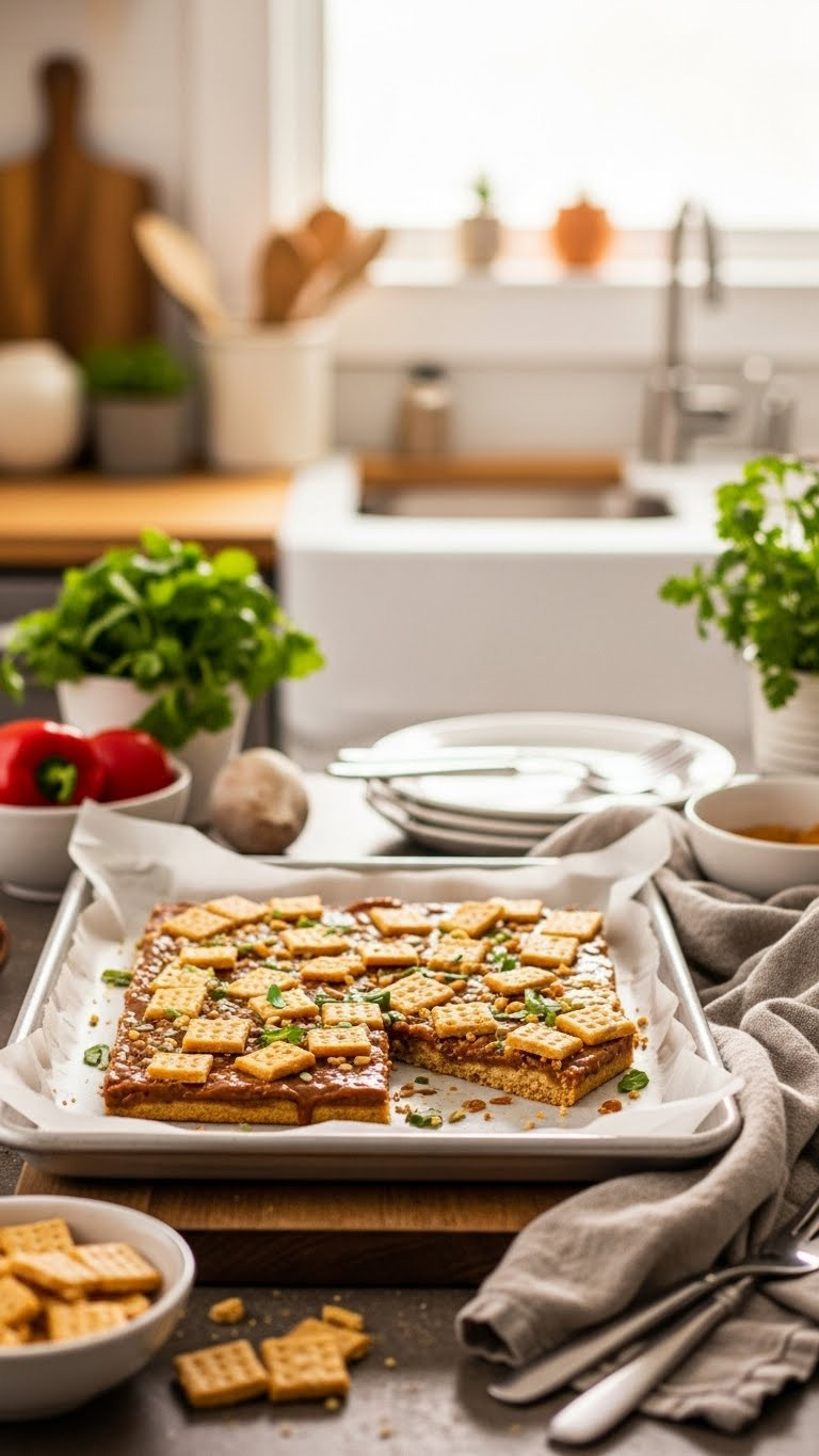 Saltine Toffee Christmas Crack On Rustic Wooden Board