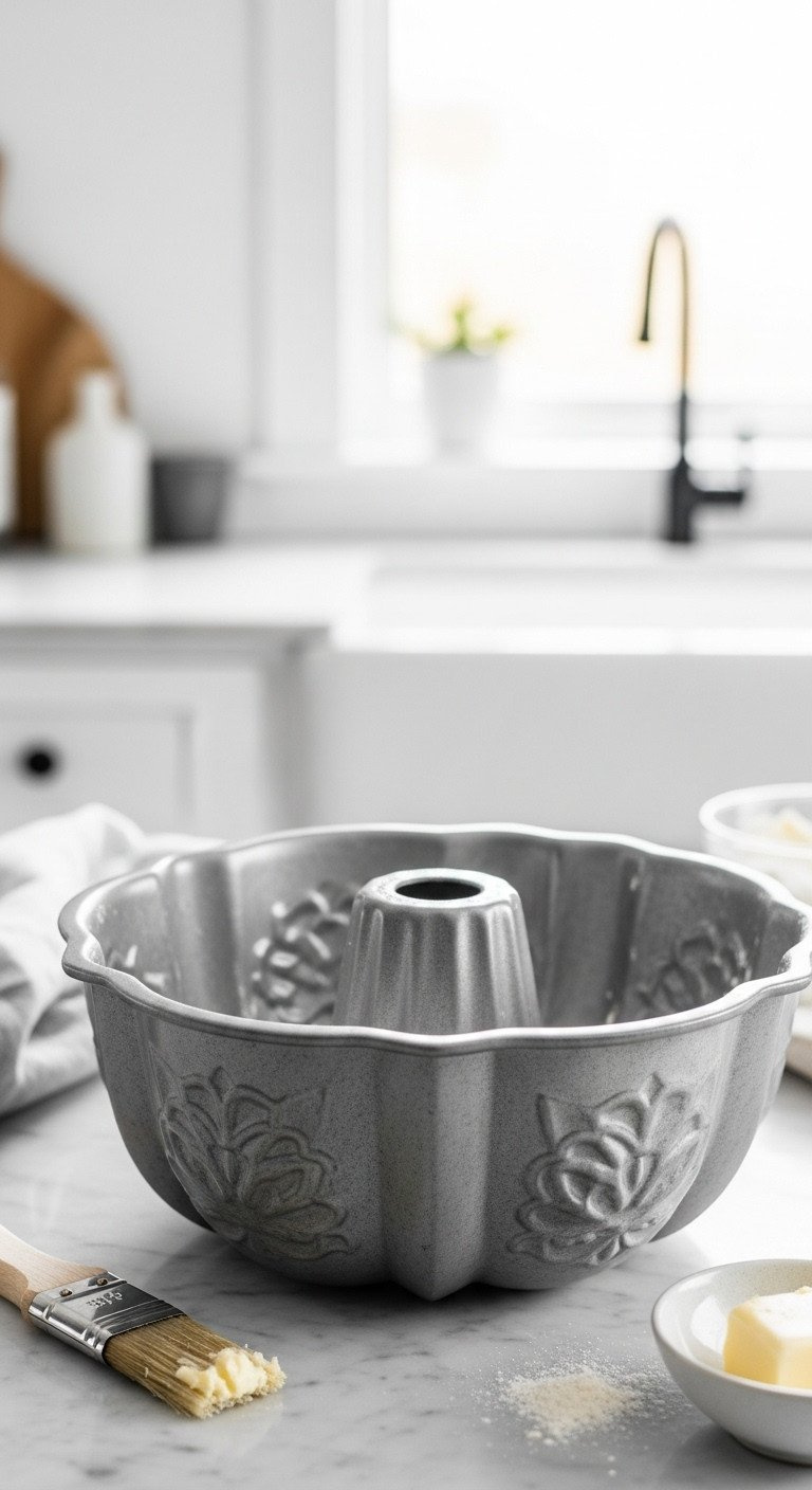 Silicone Spatula Folds Thick Orange Pumpkin Cake Batter In A Glass Bowl With Flour Streaks, On A Rustic Wooden Table, For Baking.