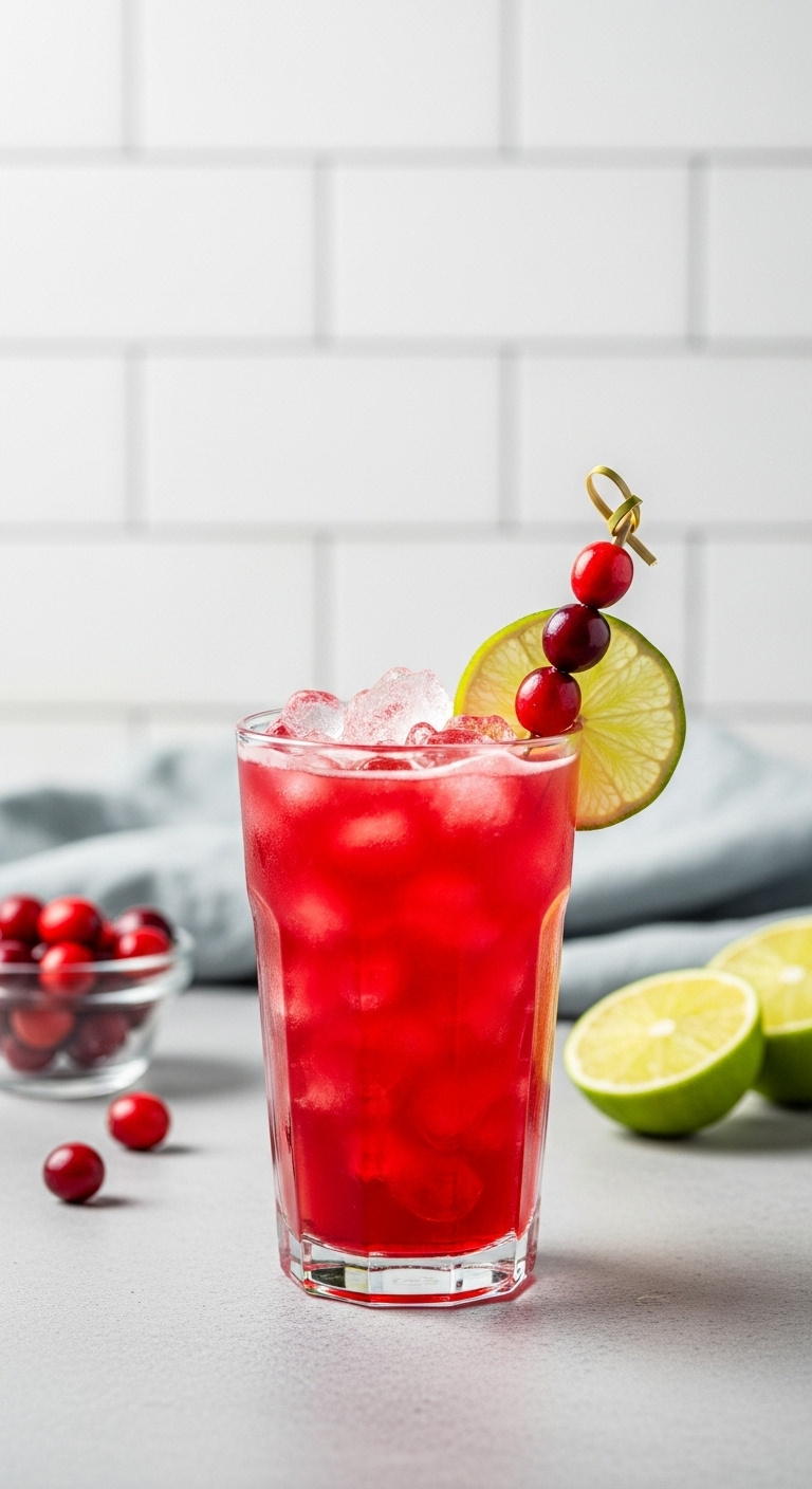 Simple Stunning Fall Mocktail Recipe Ideas A Cranberry Mocktail With Rosemary Orange Slice On Wood For Autumn