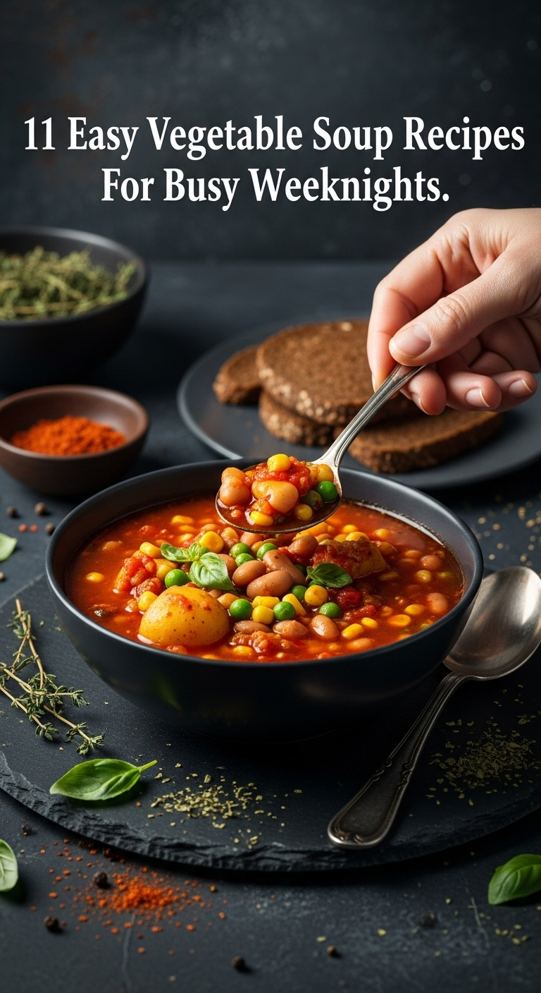 Simple Vegetable Soup For Busy Weeknights With Title
