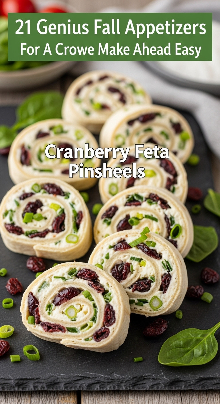 Spinach Tortilla Pinwheels With A Vibrant Swirl Of Cranberry Feta And Green Onions On A Slate Serving Board
