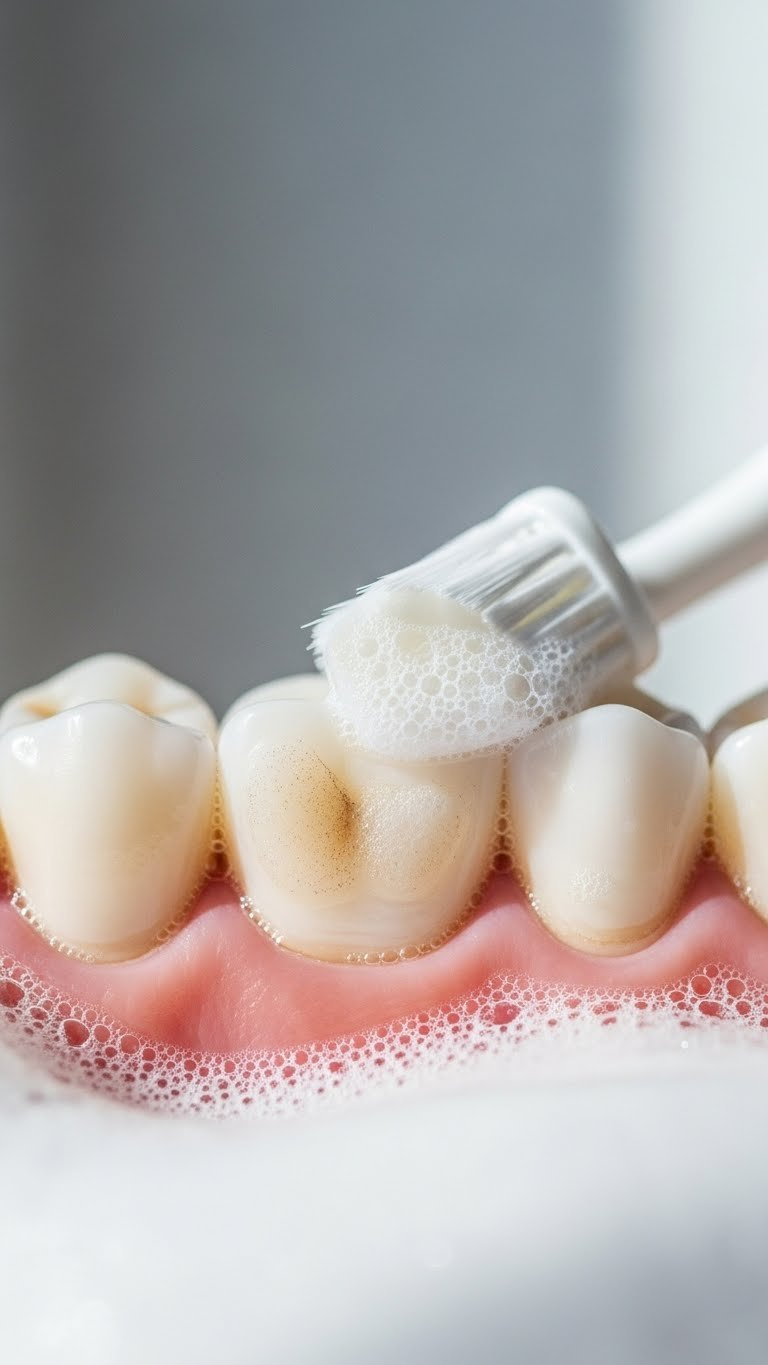 Top-Down Flat Lay Of Homemade Baking Soda Toothpaste Mixing In Elegant Bowl With Natural Ingredients On Wooden Table