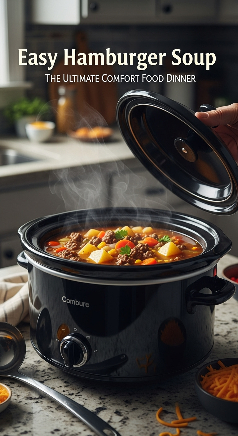 Ultimate Comfort Food Hamburger Soup Recipe With Title Graphic