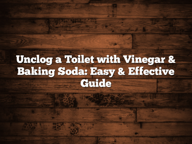 Unclog A Toilet With Vinegar &Amp; Baking Soda: Easy &Amp; Effective Guide