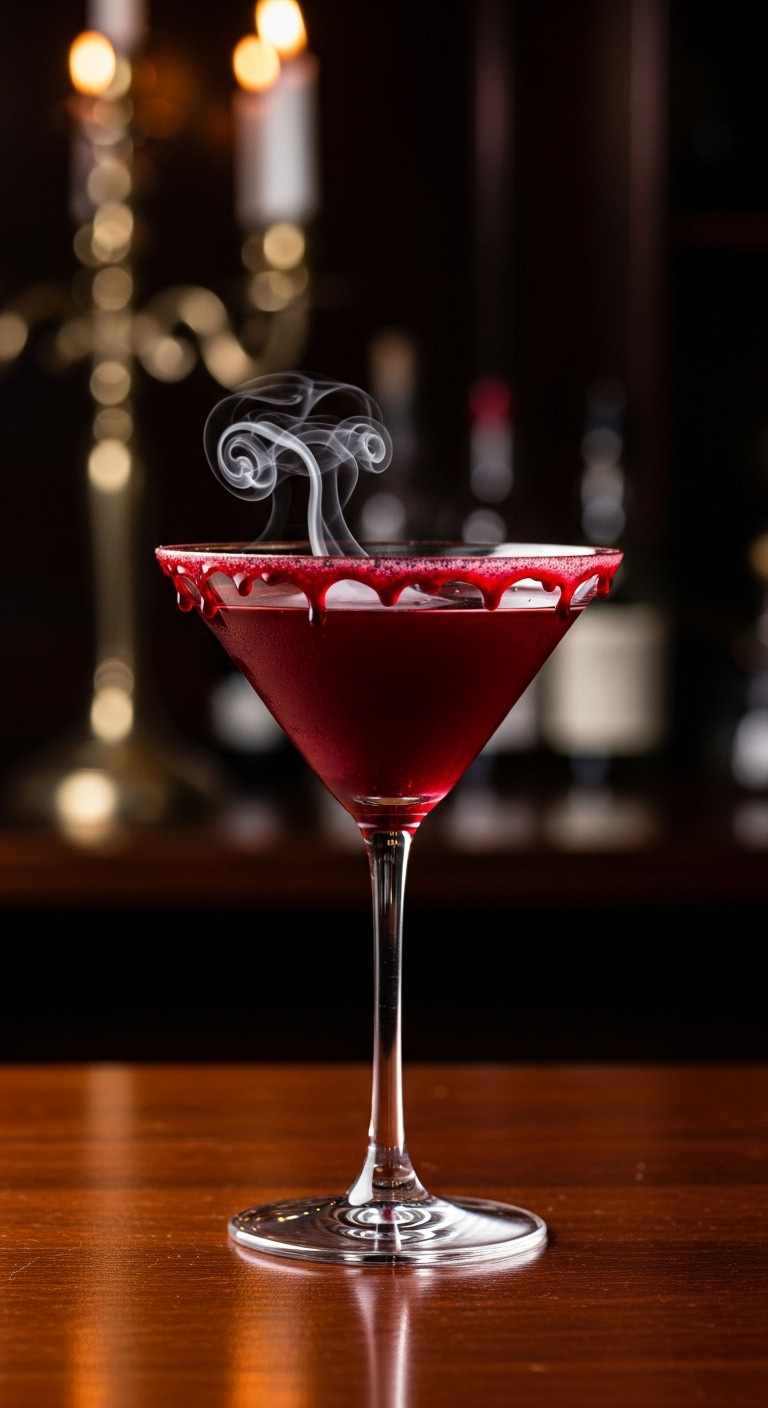 Vampire Kiss Martini Elegant Spooky Halloween Cocktail