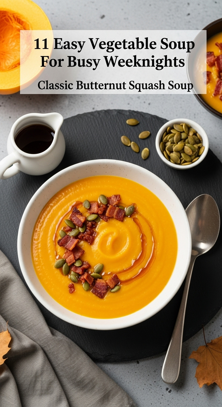 Vegetable Soup Recipes For Weeknights With Text Overlay