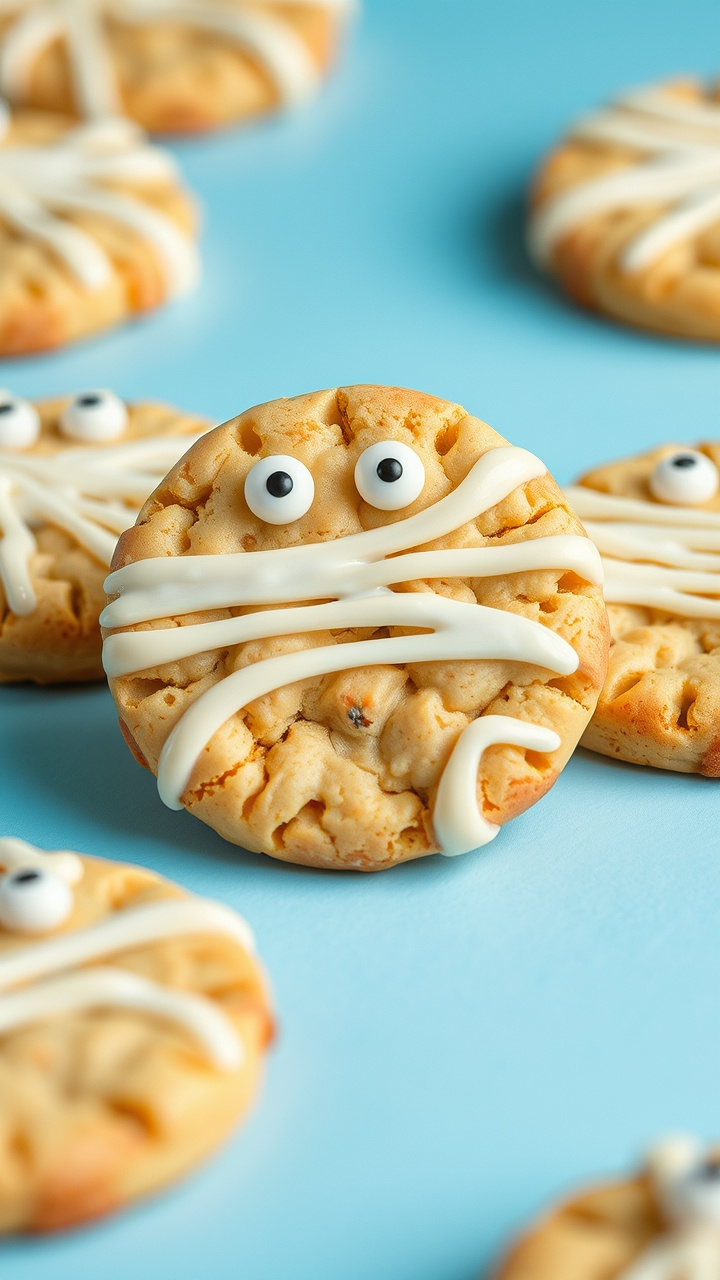 Vibrant Monster Eyeball Pretzel Bites On White Platter With Colorful Candy Melt, Googly Eyes, Crisp Pretzels. Halloween Party Snack.