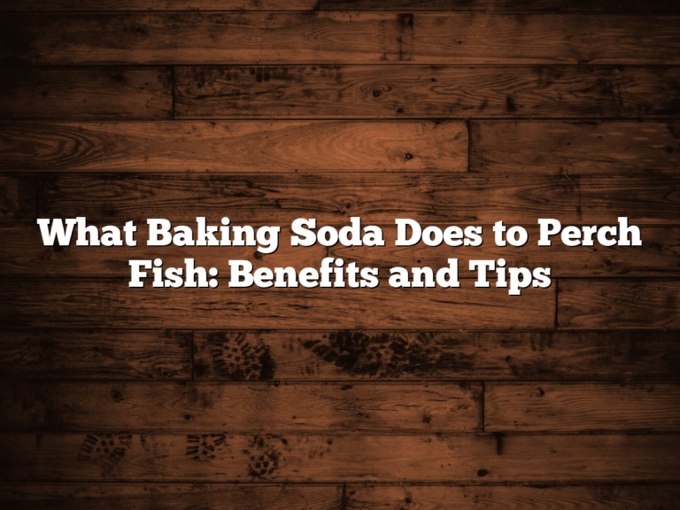 What Baking Soda Does To Perch Fish: Benefits And Tips