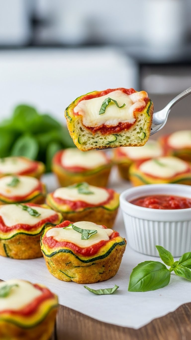 Zucchini Pizza Bites With Melted Mozzarella And Tomato Sauce, Fun Savory Toddler Snack