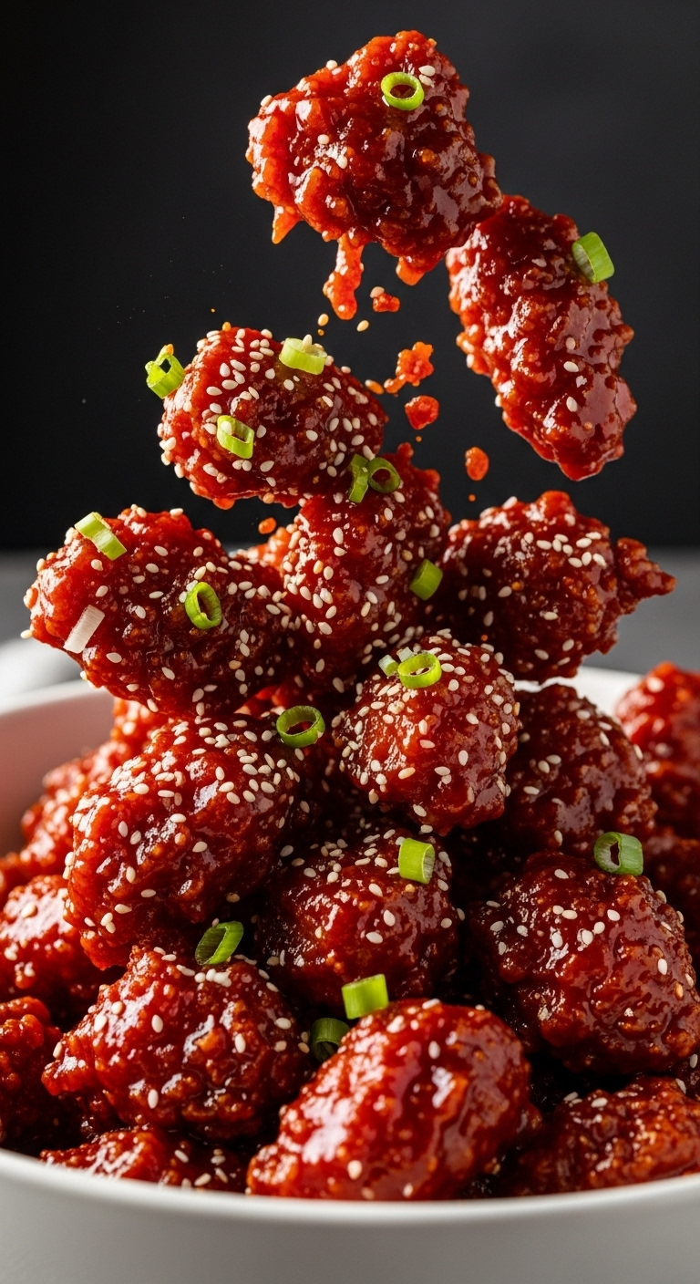 Addictive-Korean-Fried-Chicken-Glossy-Sauce-Sesame-Seeds-Scallions-Crispy-Texture