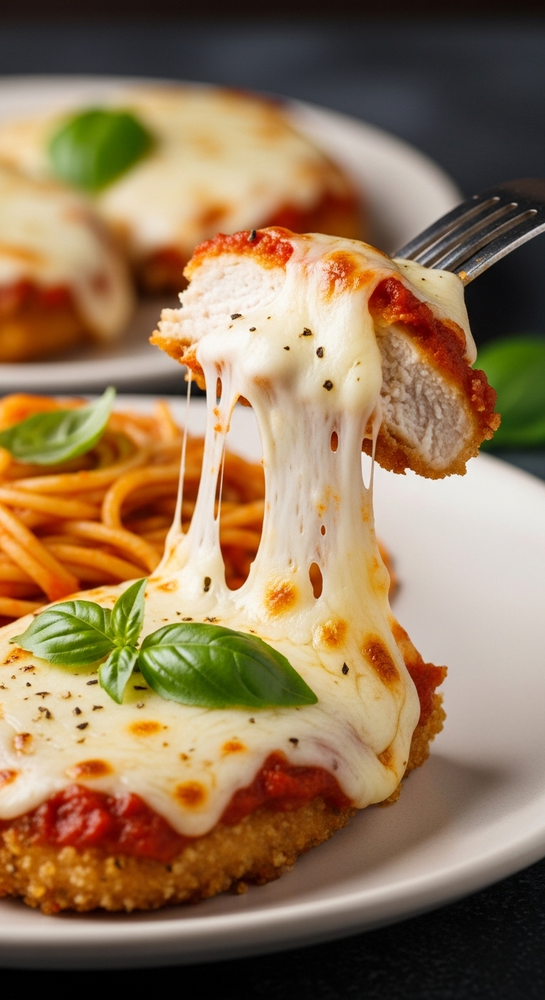 Chicken-Parmesan-Cheese-Pull-Sauce-Basil-Spaghetti-Plated