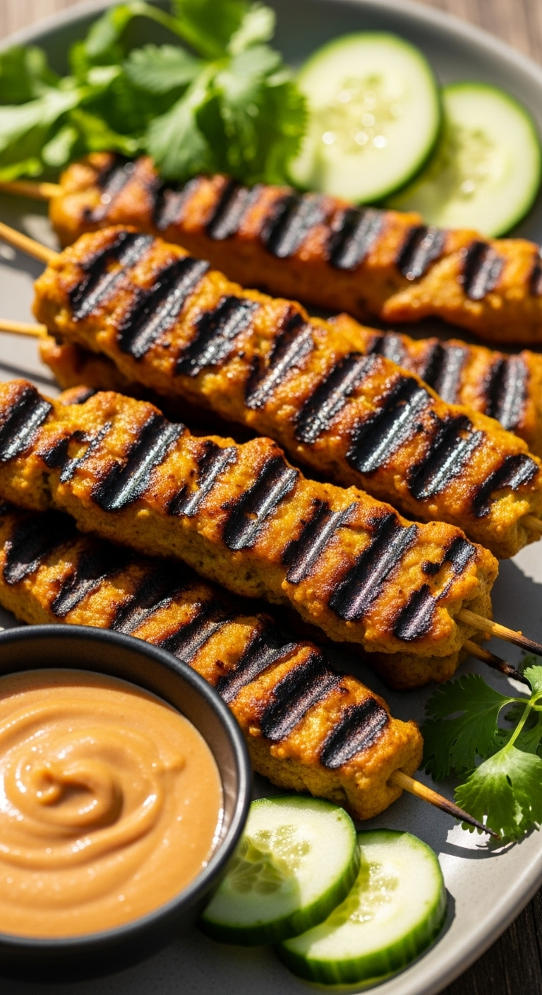 Classic-Chicken-Satay-Grill-Marks-Peanut-Sauce-Cucumber-Cilantro-Platter