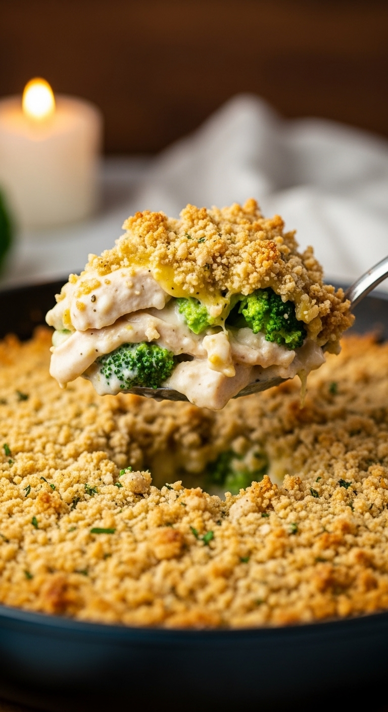 Creamy-Chicken-Divan-Skillet-Broccoli-Crunchy-Topping