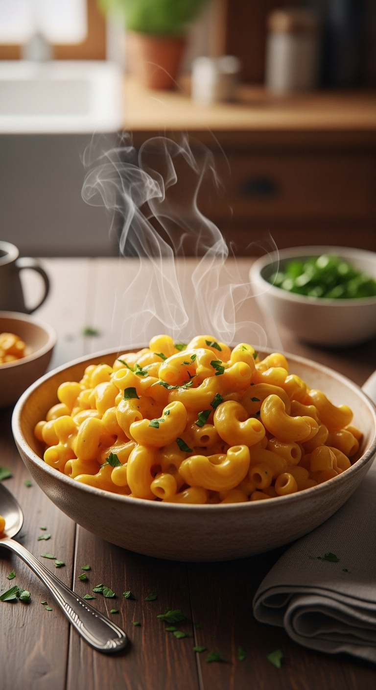 Creamy Macaroni And Cheese With Hidden Veggies Rustic Bowl Parsley