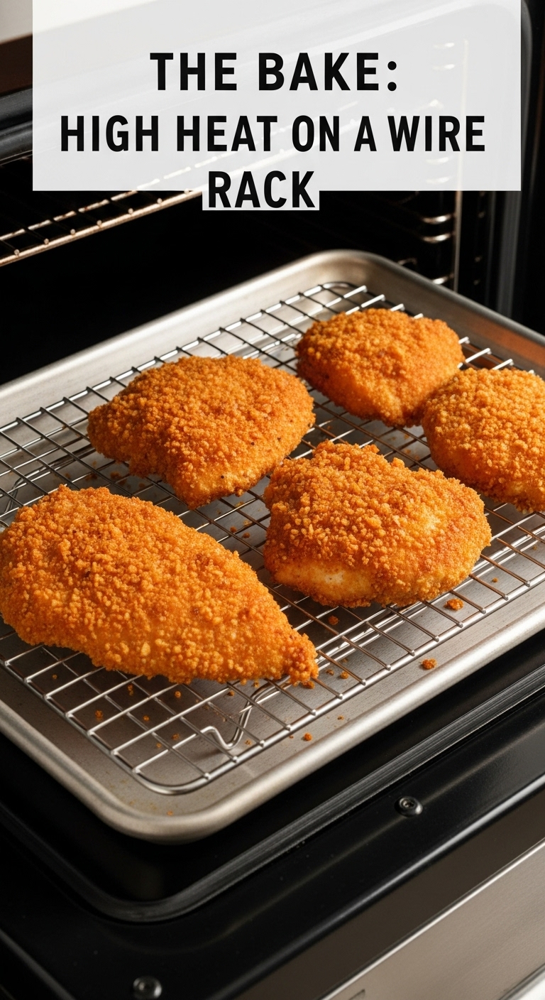 Crispy-Chicken-Parmesan-Wire-Rack-Baking-Sheet-Oven-Prep