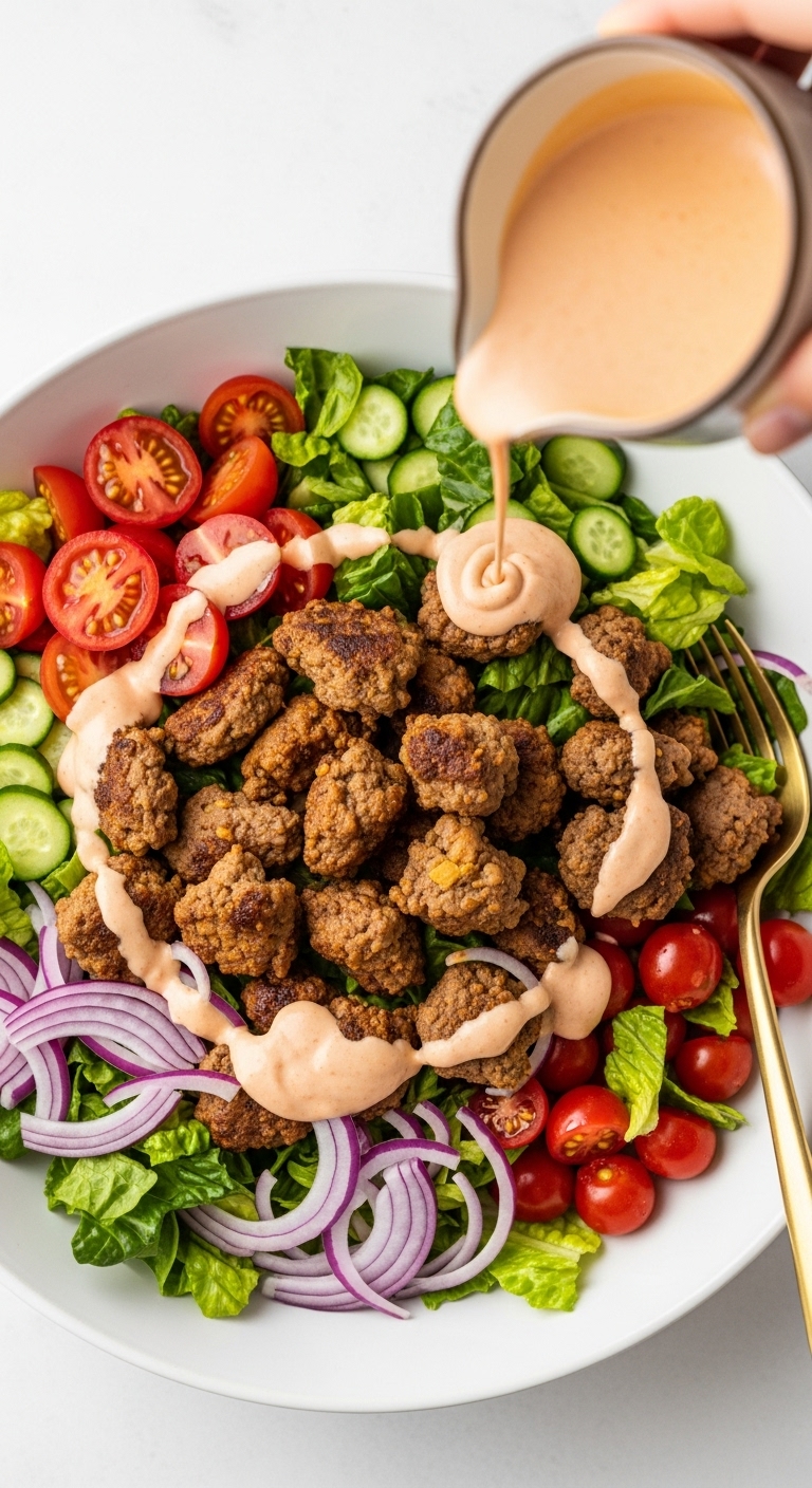Deconstructed-Burger-Salad-Green-Lettuce-Tomatoes-Beef-Special-Sauce
