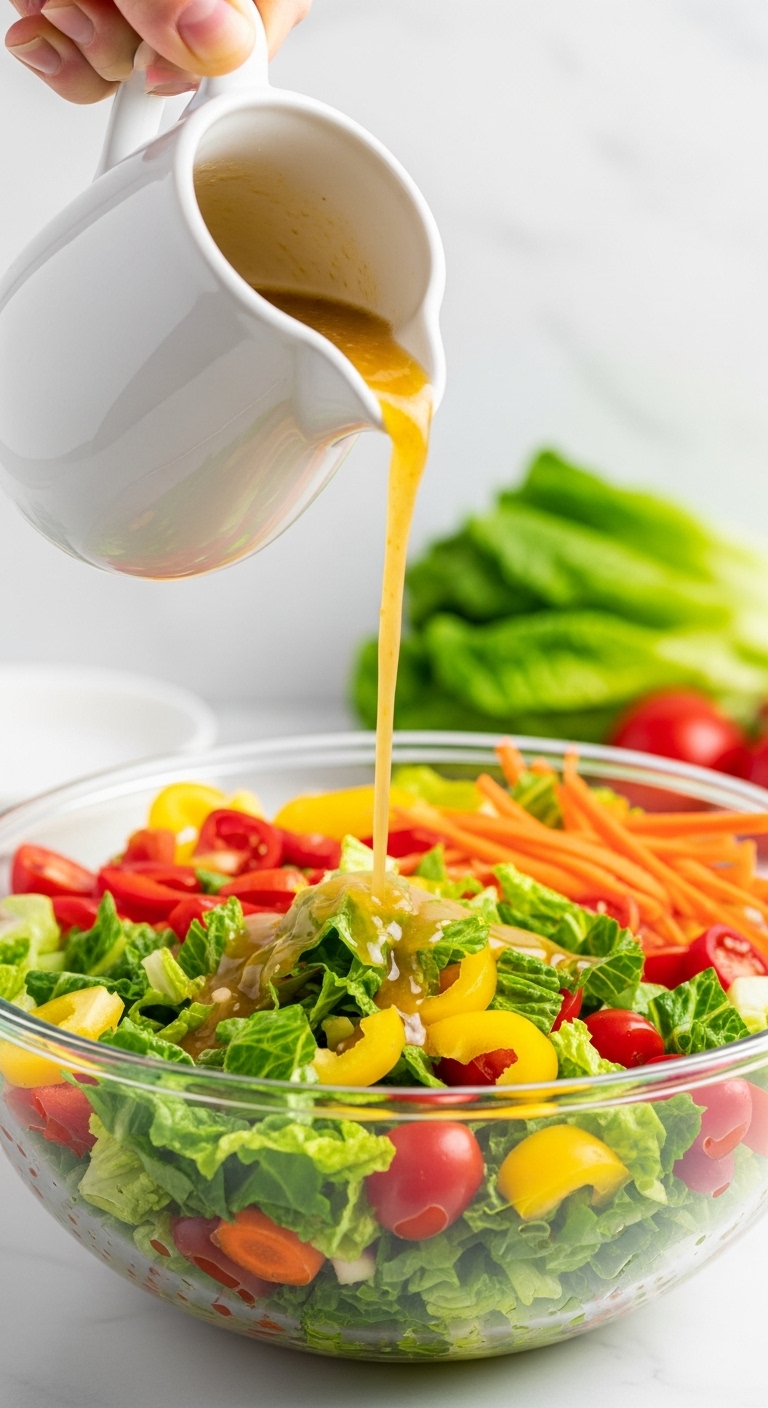 Dijon Vinaigrette Romaine Salad Bell Peppers Carrots Tomatoes Blog Post
