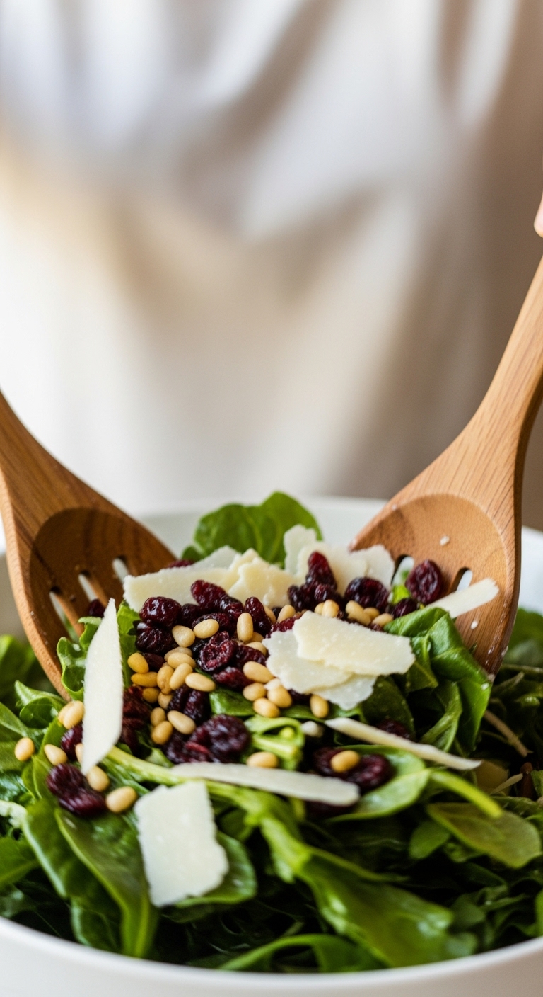 Family Style Romaine Salad Cranberries Pine Nuts Parmesan Blog Post