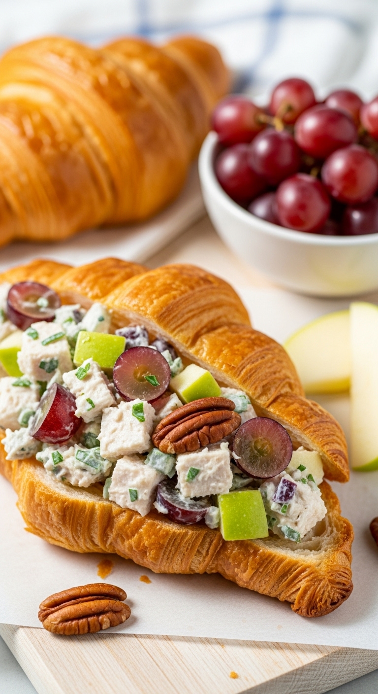 Fancy Nancy Chicken Salad Croissant Red Grapes Apple Slices Blog Post