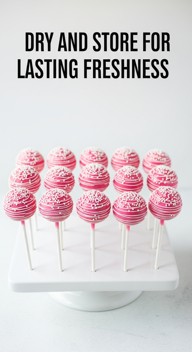 Finished Starbucks Birthday Cake Pops On White Stand With Pink Coating And White Sprinkles