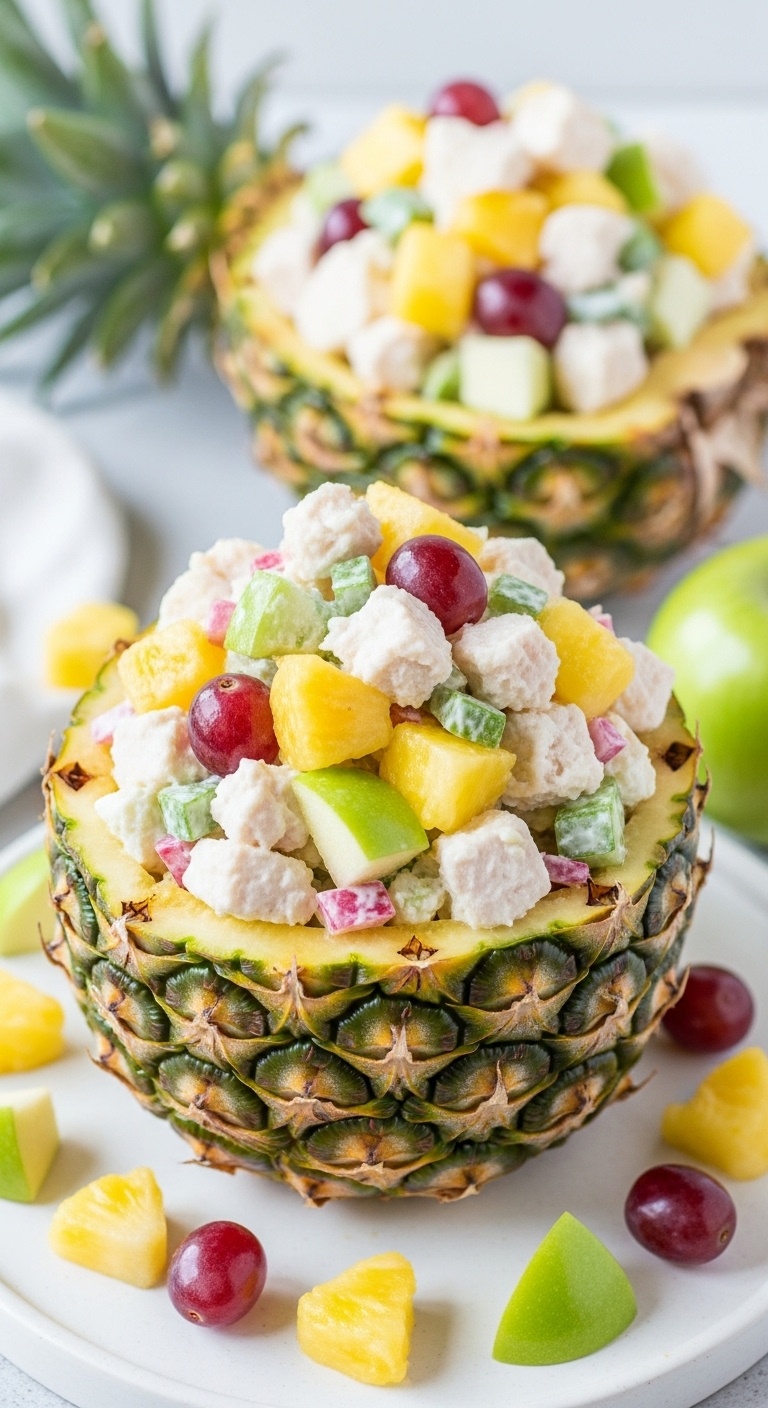 Fruity Fran Chicken Salad Pineapple Summer Lunch Blog Post