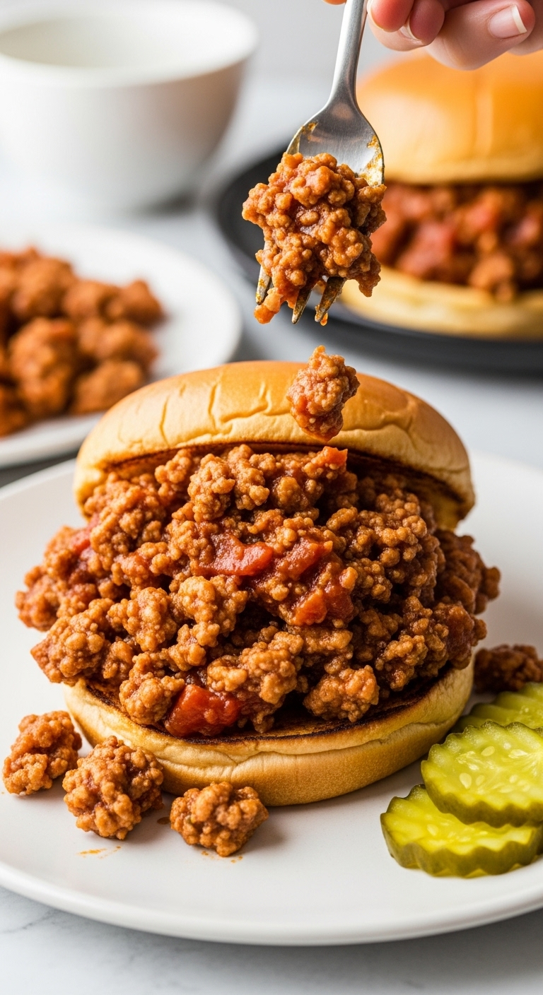 Healthier-Sloppy-Joe-Ground-Turkey-Toasted-Bun-Pickles