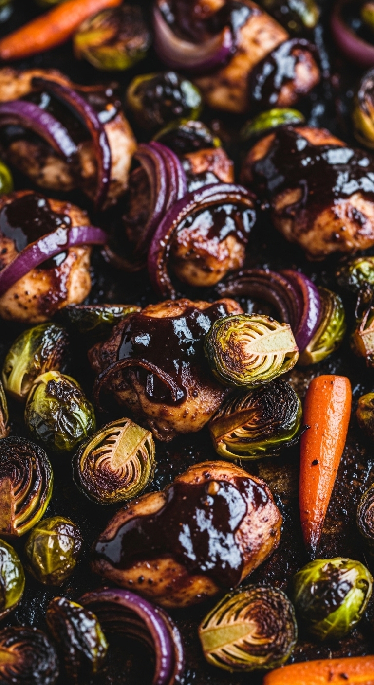 Honey-Balsamic-Chicken-Brussels-Sprouts-Carrots-Glaze-Caramelized