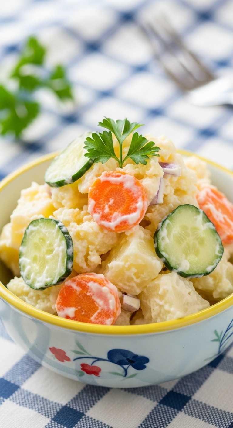 Japanese Potato Salad Carrot Cucumber Parsley Blog Post