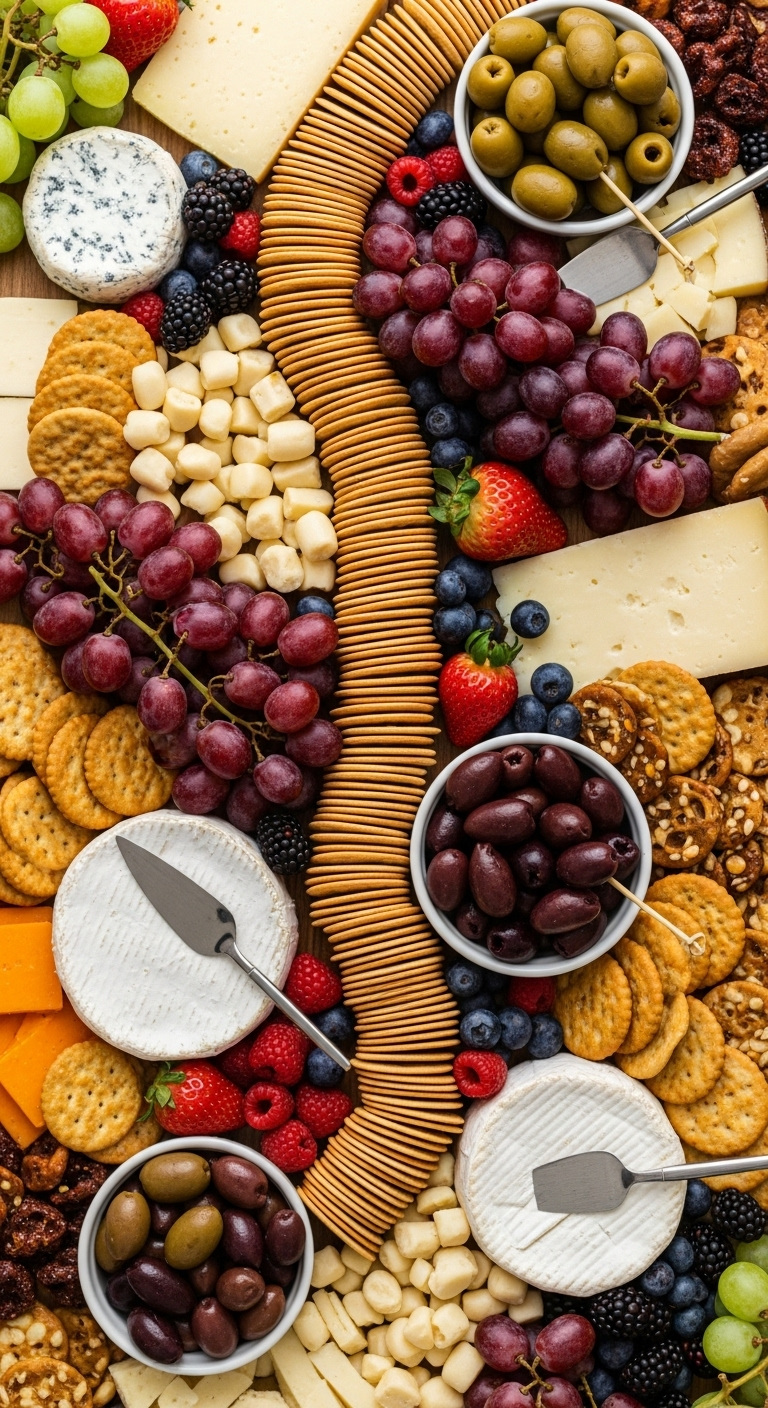 Lavish-Cheese-Board-Grapes-Berries-Crackers-Olives-Jewel-Tones-Textures