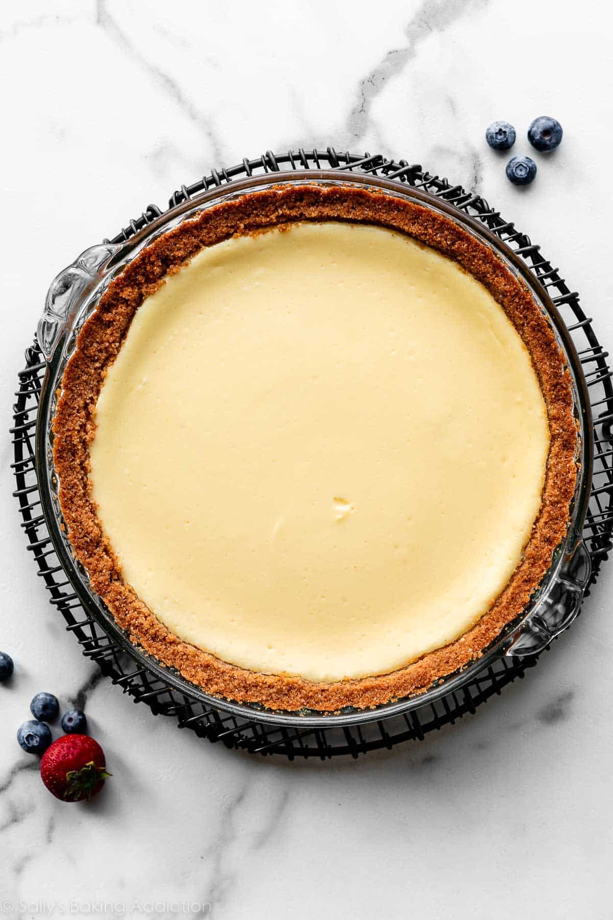 Finished Cheesecake Pie With Graham Cracker Crust