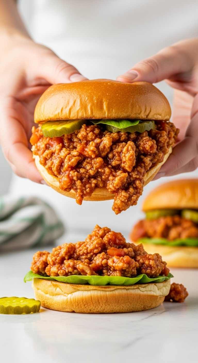 Slow-Cooker-Turkey-Sloppy-Joe-Brioche-Bun-Pickle-Sandwich