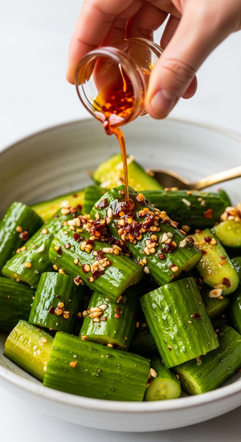 Smacked Cucumber Salad Chili Oil Garlic Blog Post