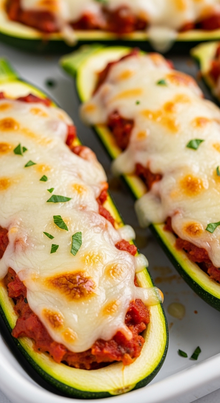 Zucchini-Boats-Turkey-Filling-Mozzarella-Golden-Brown-Parsley